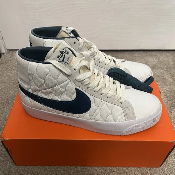 Size 10 - Eric Koston x Nike Zoom Blazer SB Mid White Nightshade - Picture 1 of 8